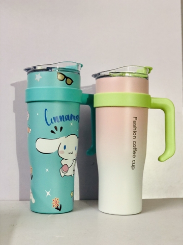 Bình giữ nhiệt có tay cầm 1200ml tặng kèm ống hút và sticker -Quà tặng doanh nghiệp trang trọng, ý nghĩa