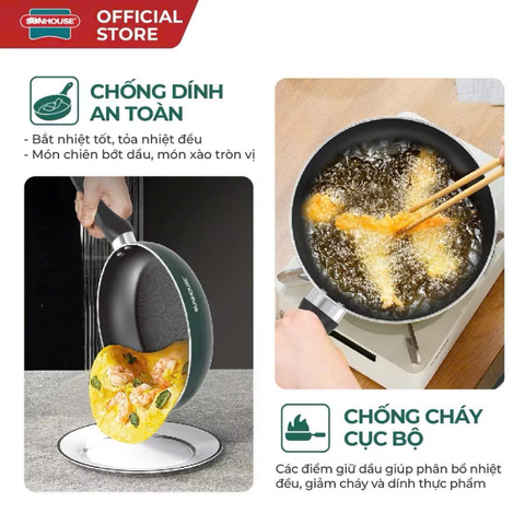 Chảo chống dính đáy từ Sunhouse ECO SHM26/28/30 plus