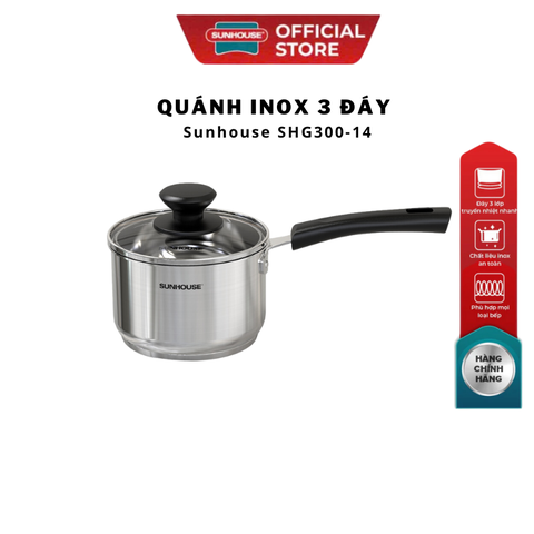 Quánh inox 3 đáy sunhouse SHG300-14