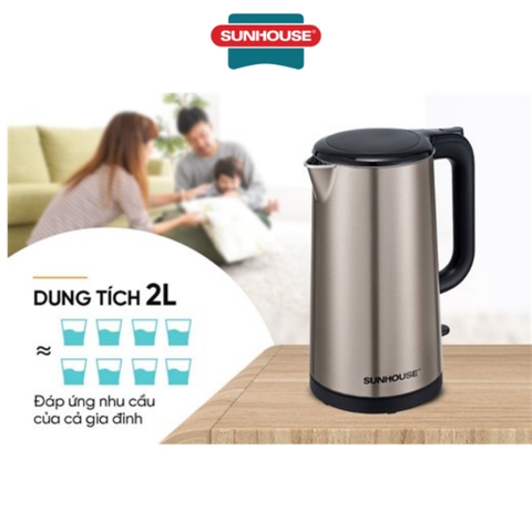 Ấm siêu tốc Inox 2 lớp 2L Sunhouse SHD1396