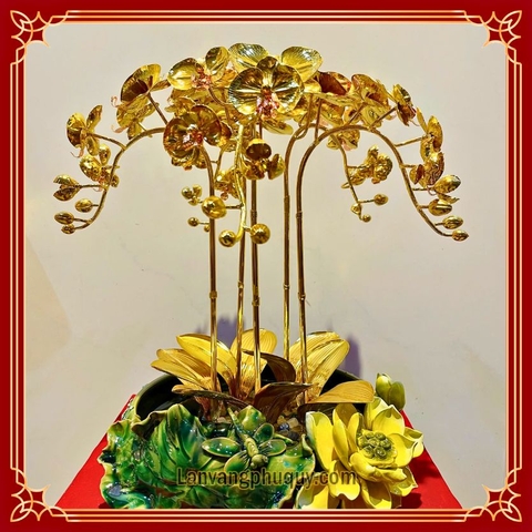 Lan hồ điệp vàng mạ vàng 24k Phú Quý - LVPQ 30