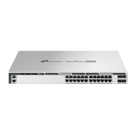 S6500-24GP4XF | Bộ chuyển mạch Omada Pro 24 cổng Gigabit có thể xếp chồng L3 PoE+ được quản lý với 4 khe cắm 10G