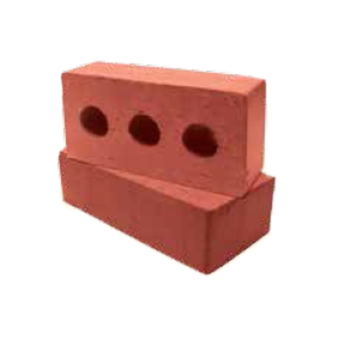 Terracotta Unplastered Building Bricks With 3 Holes