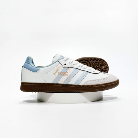 Giày Das Samba Trắng Phối Xanh Nhạt Cao Cấp