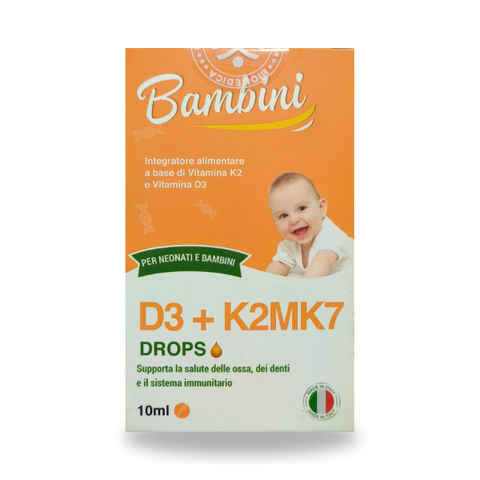 Hỗ trợ Xương Răng Chắc Khỏe - Bambini D3+K2MK7 Drops, Tăng Cường Miễn Dịch cho Trẻ Sơ Sinh và Trẻ Nhỏ