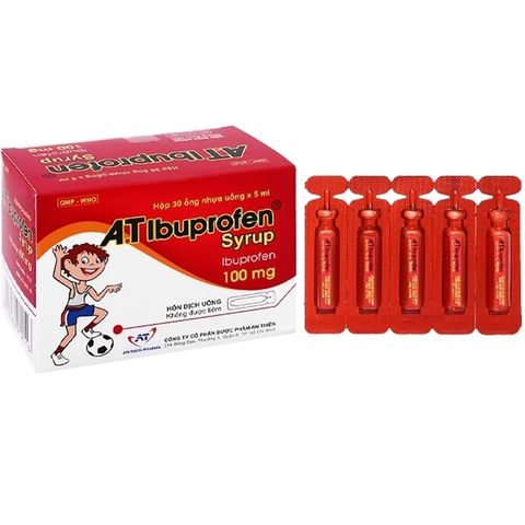 A.T Ibuprofen 100mg An Thiên giảm đau, kháng viêm, hạ sốt (30 ống x 5ml)