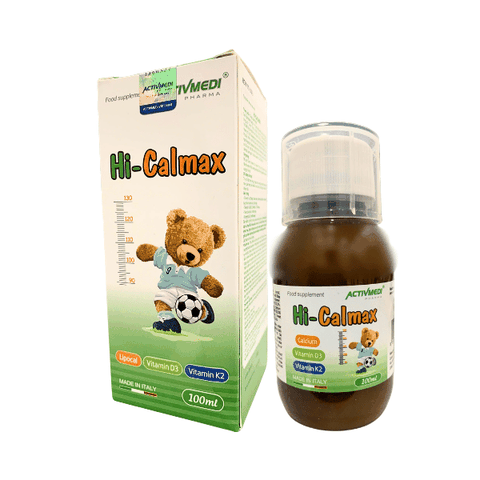 Siro Hi-Calmax ActivMedi Lọ 100ml - Bổ Sung Canxi Sinh Học Lipocal, D3, K2 Nhập Khẩu Ý Hỗ Trợ Xương Răng Chắc Khỏe Và Giảm Còi Xương Ở Trẻ Nhỏ