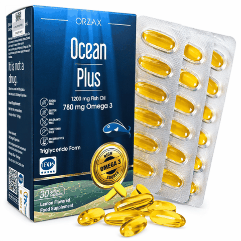 Viên Uống Dầu Cá Dạng Triglyceride Orzax Ocean Plus 1200mg Fish Oil (Hộp 30 Viên) - Đạt Chuẩn IFOS 5 Sao