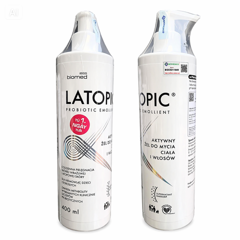 Gel Tắm Gội Cân Bằng Vi Sinh Latopic Probiotic Emollient Active Body And Hair Wash Dành Cho Da Khô, Viêm Cơ Địa (400ml)