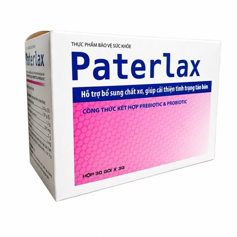 Cốm tiêu hóa Paterlax bổ sung chất xơ và lợi khuẩn, hỗ trợ giảm táo bón, hộp 30 gói x 3g.