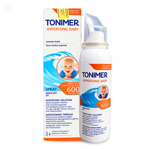 Xịt Mũi Tonimer Hypertonic Baby Spray 100ml: Giải Pháp Nước Biển Sâu Ưu Trương Chuyên Biệt Giảm Nghẹt Mũi Và Viêm Mũi Dị Ứng Cho Trẻ Sơ Sinh