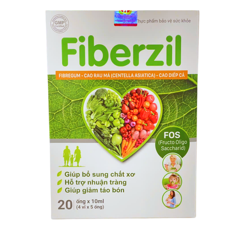 Siro Bổ Sung Chất Xơ Tự Nhiên Fiberzil - Giúp Nhuận Tràng, Giảm Táo Bón, Hỗ Trợ Tiêu Hoá (Hộp 20 ống)