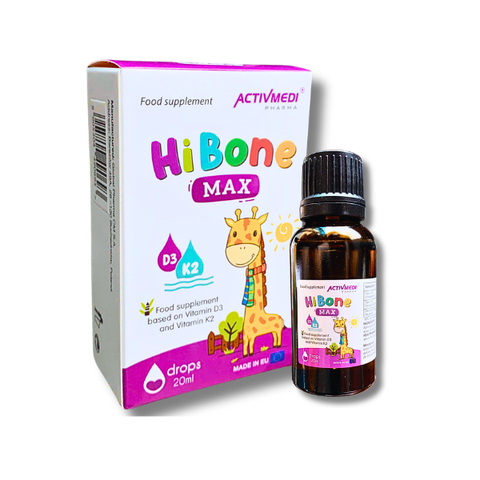 Thực phẩm bảo vệ sức khỏe HiBone Max - Dung dịch nhỏ giọt 20ml bổ sung Vitamin D3, K2, DHA hỗ trợ hấp thu canxi, giúp xương răng chắc khỏe và giảm nguy cơ còi xương.