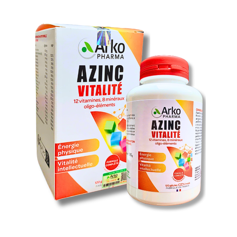Viên Uống Bổ Sung Vitamin Và Khoáng Chất Azinc Vitalité Arkopharma (Hộp 120 Viên) - Hỗ Trợ Giảm Mệt Mỏi, Tăng Cường Sức Đề Kháng