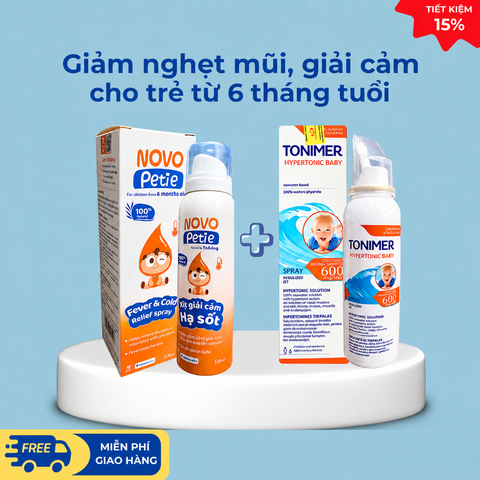 Combo sản phẩm giảm nghẹt mũi, giải cảm cho trẻ từ 6 tháng tuổi
