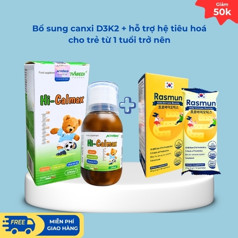 Combo bổ sung canxi, vitamin D3K2 cho trẻ từ 1-12 tuổi