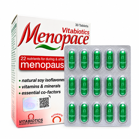 Thực phẩm bảo vệ sức khỏe Menopace – Bổ sung vitamin và vi chất, hỗ trợ cân bằng nội tiết tố cho phụ nữ tiền mãn kinh và mãn kinh – Hộp 30 viên