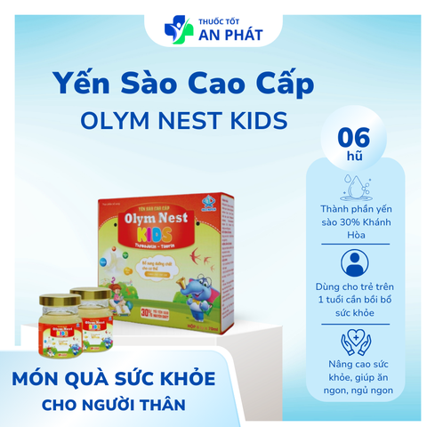 Yến Sào Cao Cấp Olym Nest Kids - Hỗ Trợ Giúp Phục Hồi Sức Khỏe, Nâng Cao Sức Đề Kháng Cho Trẻ (Hộp 6 Hũ)