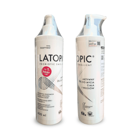 Gel Tắm Gội Cân Bằng Vi Sinh Latopic Probiotic Emollient Active Body And Hair Wash Dành Cho Da Khô, Viêm Cơ Địa (400ml)