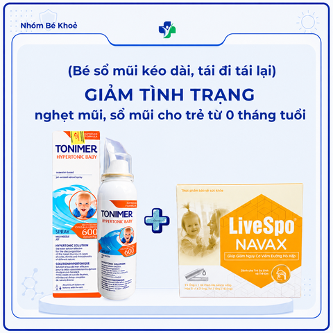 Combo Giảm tình trạng nghẹt mũi, sổ mũi cho trẻ từ 0 tháng tuổi