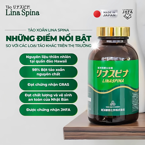 Tảo Lina Spina Nhật Bản Bổ Sung Chất Xơ, Các Vitamin, Khoáng Chất Cho Cơ Thể (Hộp 1200 Viên)