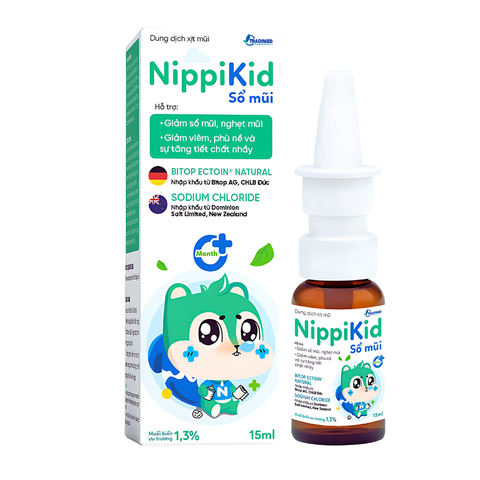 Dung Dịch Xịt Mũi NippiKid Sổ Mũi - Cho Trẻ Trên 1 Tháng Tuổi, Giúp Giảm Viêm Mũi, Nghẹt Mũi An Toàn Hiệu Quả (Chai 15ml)