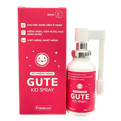 Xịt Miệng Họng Gute Kid Spray - Hỗ Trợ Giảm Viêm Họng, Viêm Amidan, Giúp Sát Khuẩn, Ngăn Ngừa Bội Nhiễm Vùng Miệng Họng (Hộp 30ml)