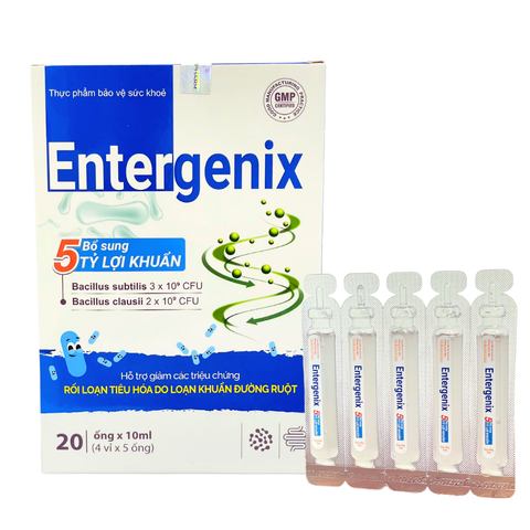 Men Vi Sinh Entergenix - Bổ Sung Lợi Khuẩn Tăng Cường Sức Khoẻ Đường Ruột, Cải Thiện Các Rối Loạn Tiêu Hóa (Hộp 20 Ống)