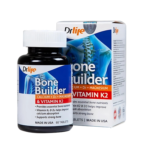 Viên Uống Bổ Sung Canxi Bone Builder DrLife - Giúp Xương Chắc Khỏe, Phòng Ngừa Loãng Xương (Hộp 60 Viên) Mỹ