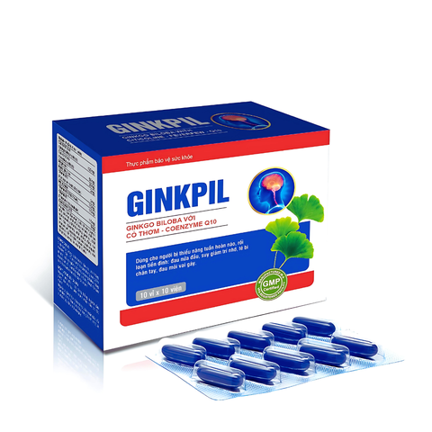 Viên Bổ Não Ginkpil - Giúp Hoạt Huyết Tăng Cường Tuần Hoàn Máu Não, Cải Thiện Trí Nhớ (Hộp 100 Viên)