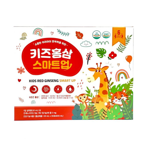 Siro Hồng Sâm Hàn Quốc Baby Smart Up Cho Trẻ Em, Bổ Sung Dưỡng Chất Giúp Trẻ Ăn Ngon, Ngủ Ngon, Tăng Sức Đề Kháng (Hộp 30 gói/20ml)