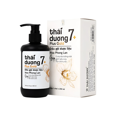 Dầu Gội Dược Liệu Thái Dương 7 Plus Gold Hoa Phong Lan Sạch Gàu, Giảm Ngứa Và Giảm Rụng Tóc (Chai 250ml)