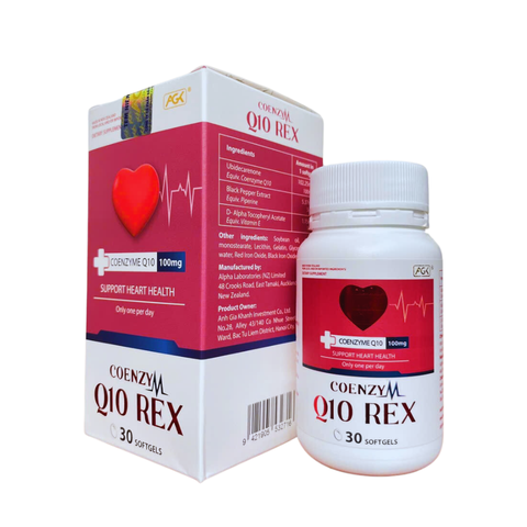 Viên Uống Coenzym Q10 Rex 100mg – Hỗ Trợ Sức Khỏe Tim Mạch, Tăng Cường Năng Lượng
