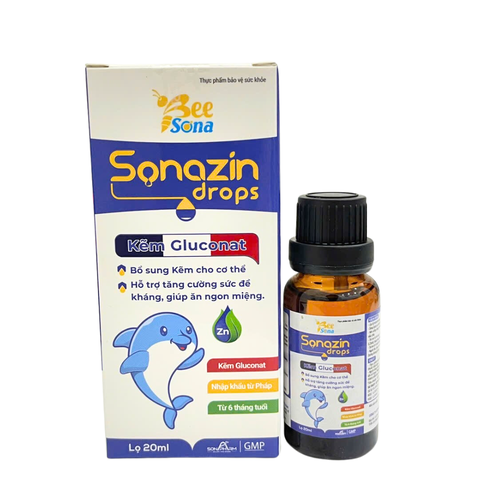Siro Bổ Sung Kẽm Cho Trẻ, Sonazin Drop - Hỗ Trợ Tiêu Hóa, Kích Thích Trẻ Ăn Ngon (Hộp 20ml)