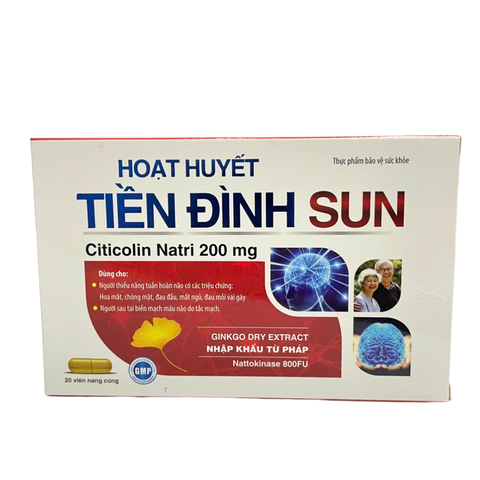 Hoạt Huyết Tiền Đình Sun - Hỗ Trợ Hoạt Huyết, Tăng Cường Tuần Hoàn Máu Não (Hộp 30 Viên)
