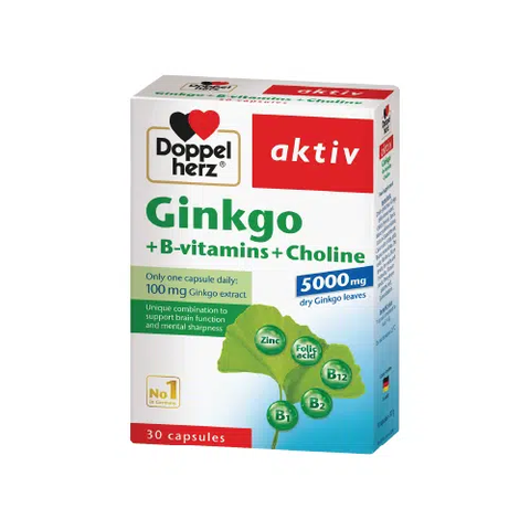 TPBVSK Ginko + B-vitamin + Choline - Tăng cường tuần hoàn não, cải thiện trí nhớ - Hộp 30 viên - Dopple herz