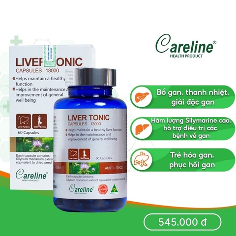 Liver tonic Lọ 60 viên - Viên nang bổ gan, duy trì và cải thiện chức năng gan - CARELINE