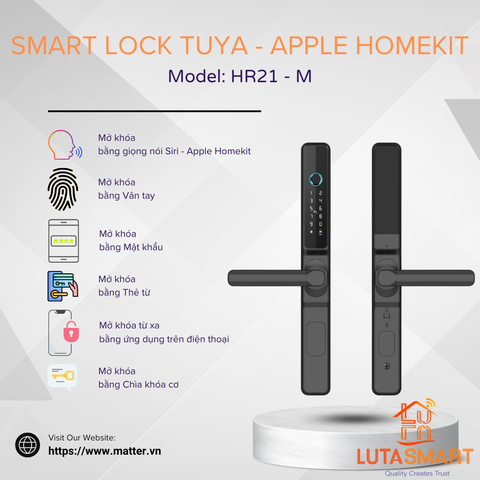 Khoá vân tay thông minh BLE Tuya hỗ trợ Apple HomeKit - HR21-TYM