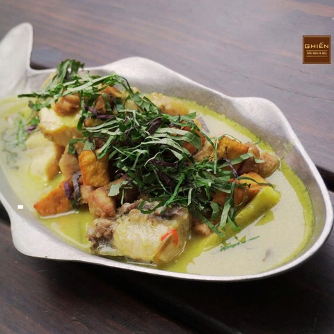 Cá tầm nấu chuối đậu