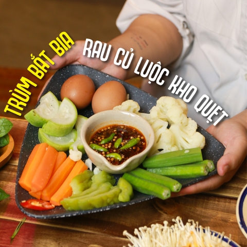 Rau củ luộc kho quẹt
