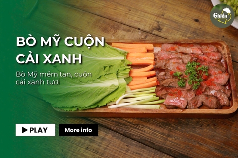 Bò mỹ cuộn cải xanh