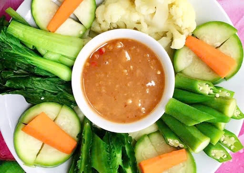 Rau củ luộc chấm chao chay