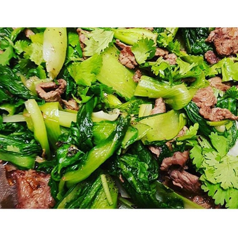 Cải thìa xào bò