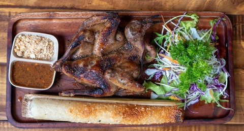 Bồ câu nướng tây bắc (kèm cơm lam)