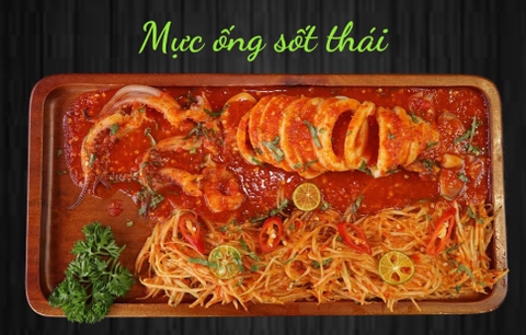 Mực ống sốt thái