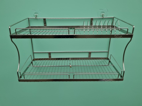 Kệ treo tường 2 tầng  inox 201