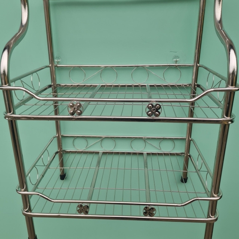 Kệ chén đứng cầu thang inox 201