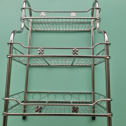 Kệ chén đứng cầu thang inox 201