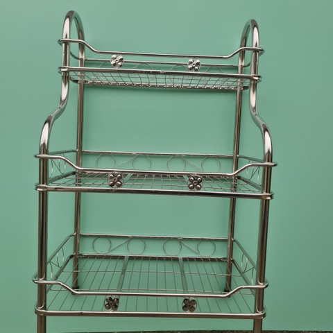 Kệ chén đứng cầu thang inox 201