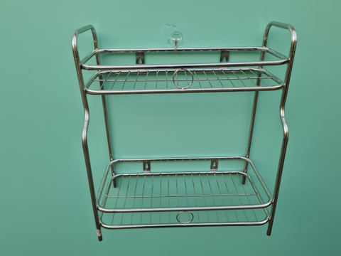 Kệ gia vị sole đứng ống 2 tầng inox 201